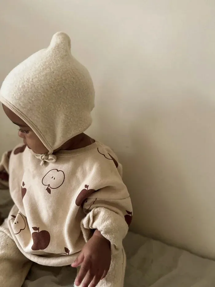 Organic Zoo - Almond Fleece Bonnet - Last 3/6m