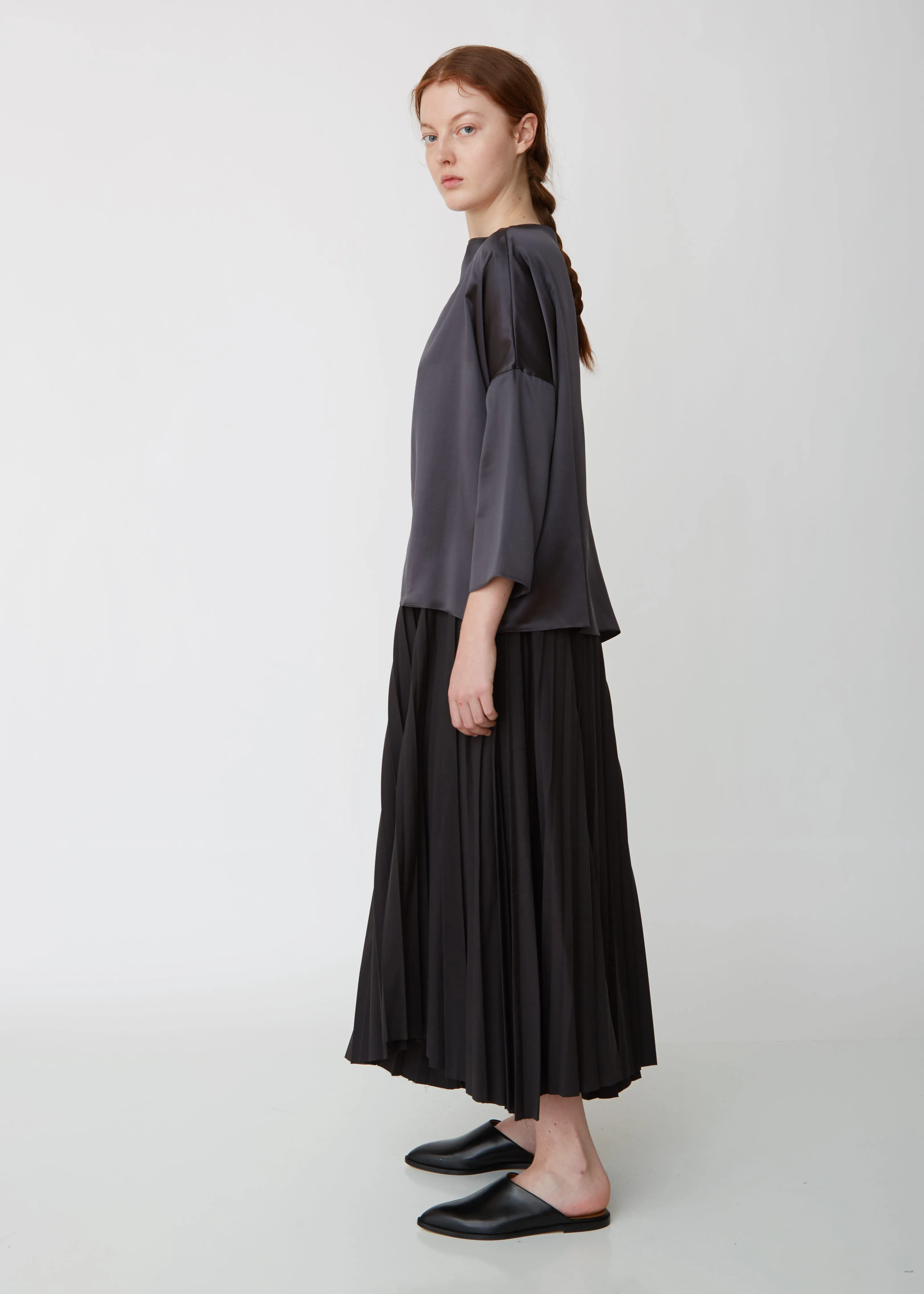 Poplin Pleated Pants