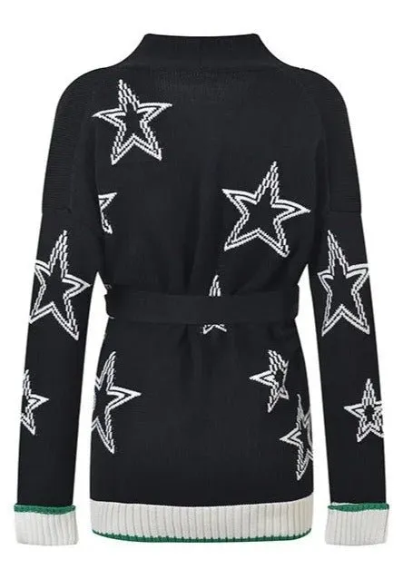 Pre Order:  Star-Studded Belted Knit Jacket