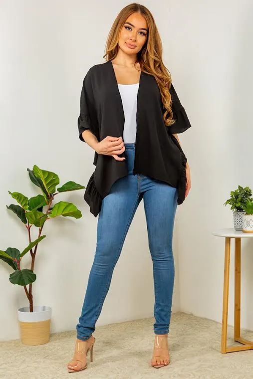 PRETTY IN RUFFLES CARDIGAN