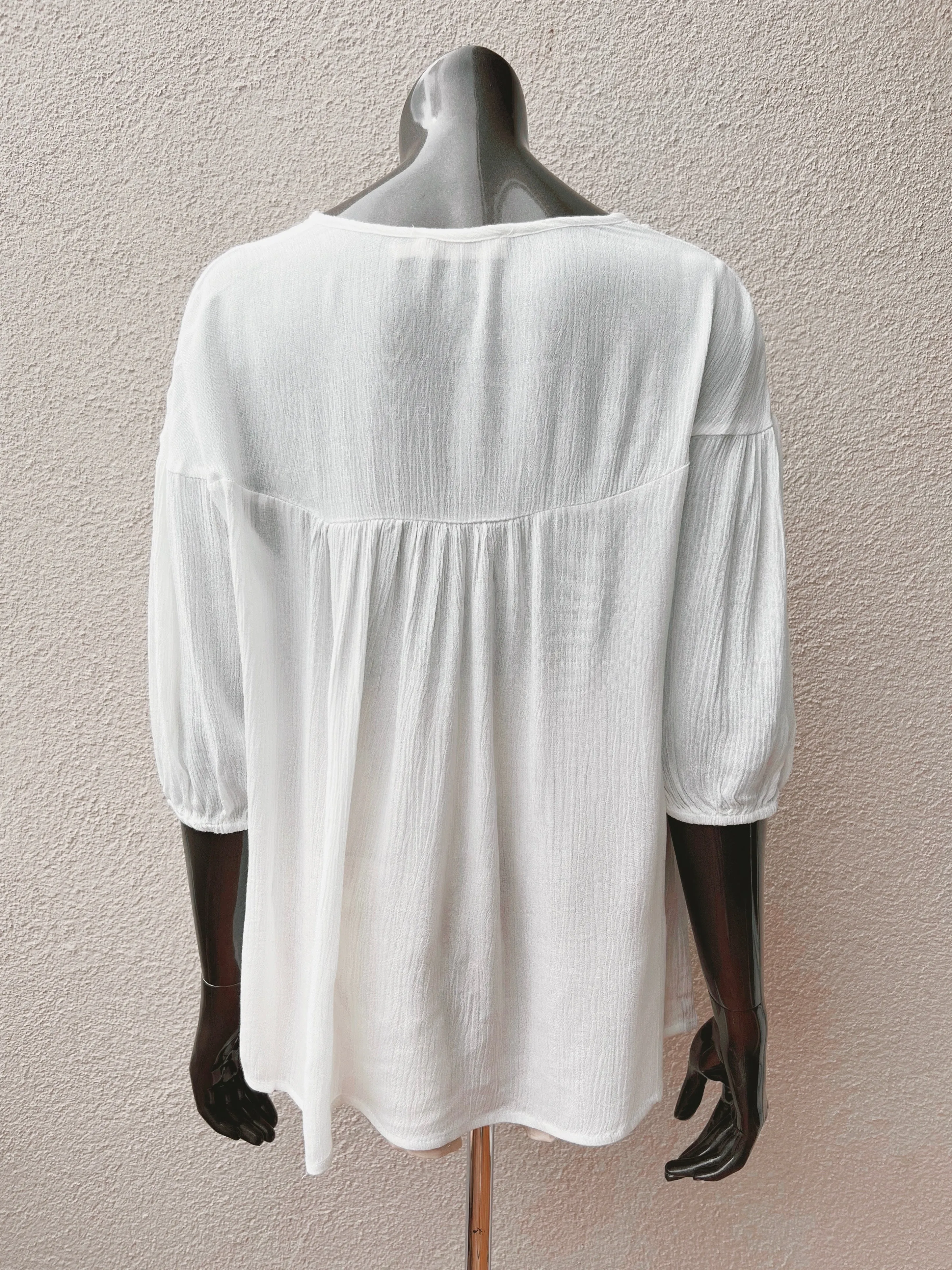 Puff Sleeve 3/4 Sleeve Top (2 colors) (FINAL SALE)