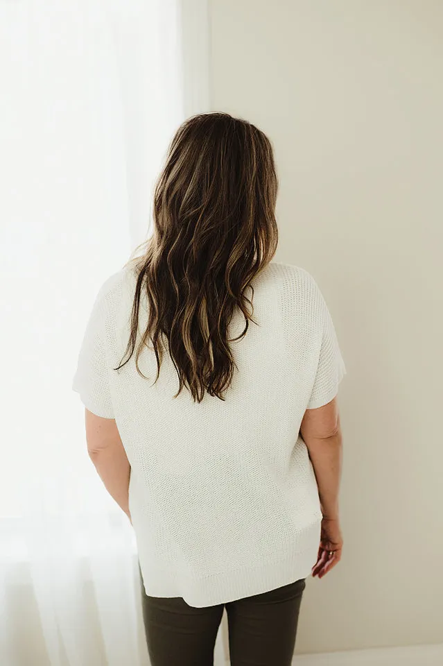 Ribbed Short Sleeve Pocket Top