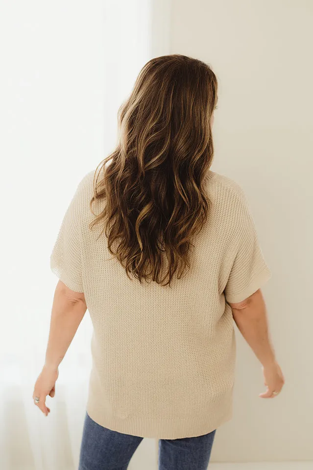 Ribbed Short Sleeve Pocket Top