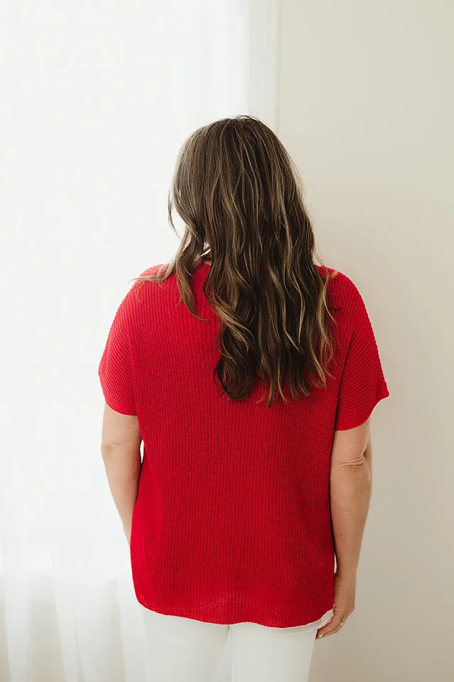 Ribbed Short Sleeve Pocket Top