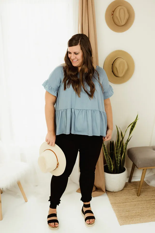 Round Neck Shirring Top