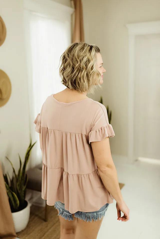 Round Neck Shirring Top