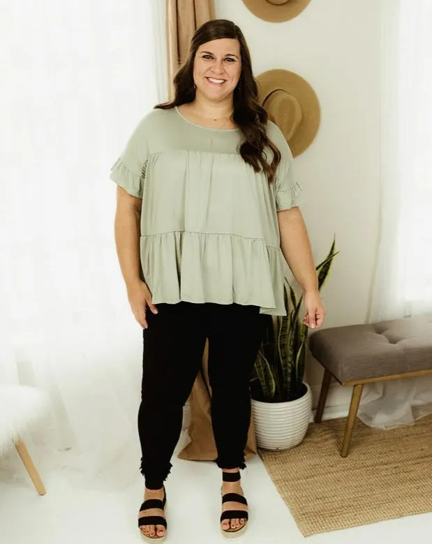 Round Neck Shirring Top