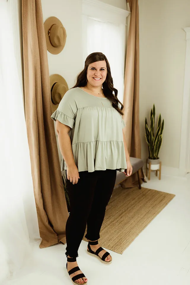 Round Neck Shirring Top