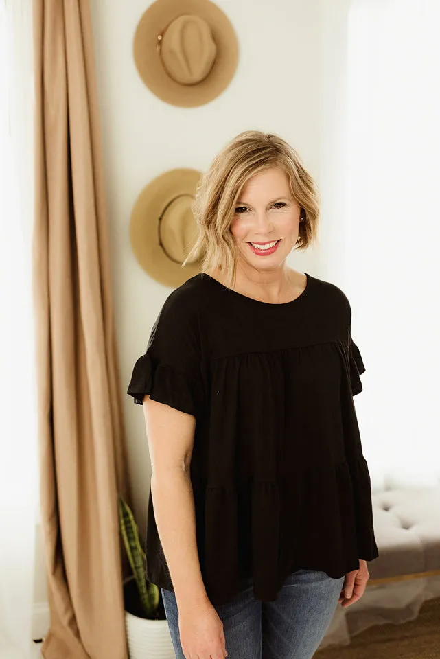 Round Neck Shirring Top