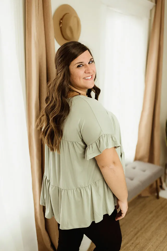 Round Neck Shirring Top