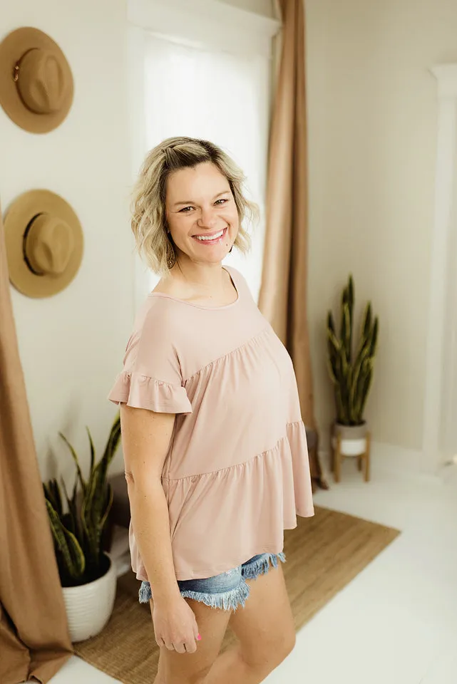 Round Neck Shirring Top
