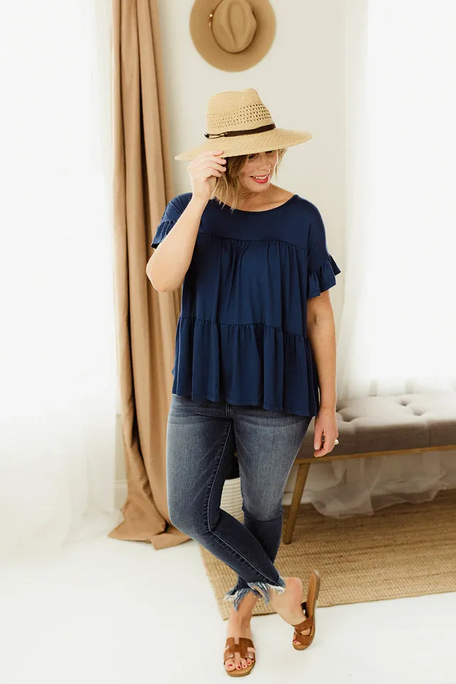 Round Neck Shirring Top