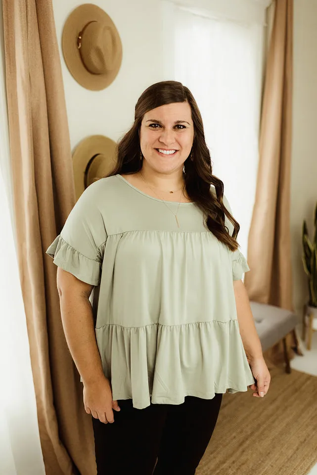 Round Neck Shirring Top