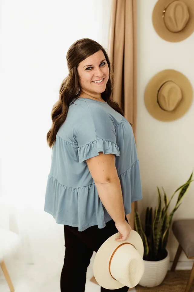 Round Neck Shirring Top