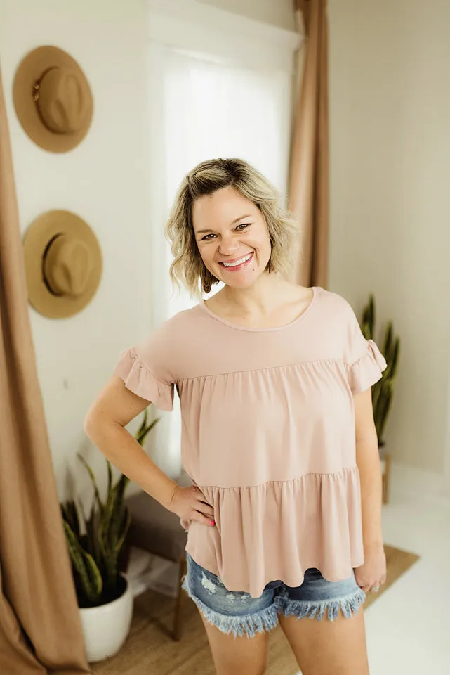 Round Neck Shirring Top
