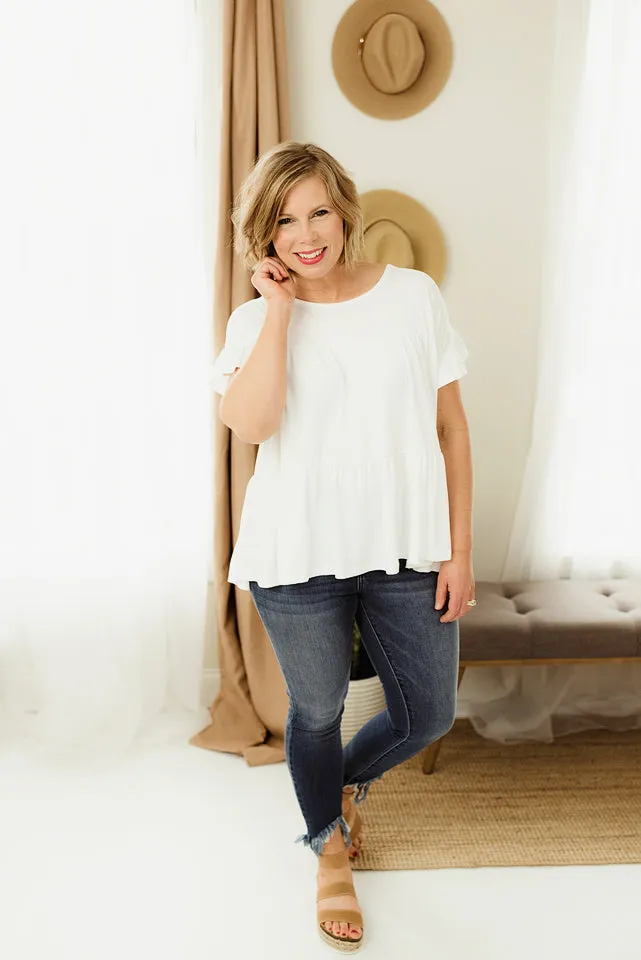 Round Neck Shirring Top