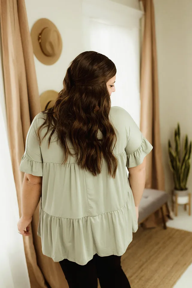 Round Neck Shirring Top