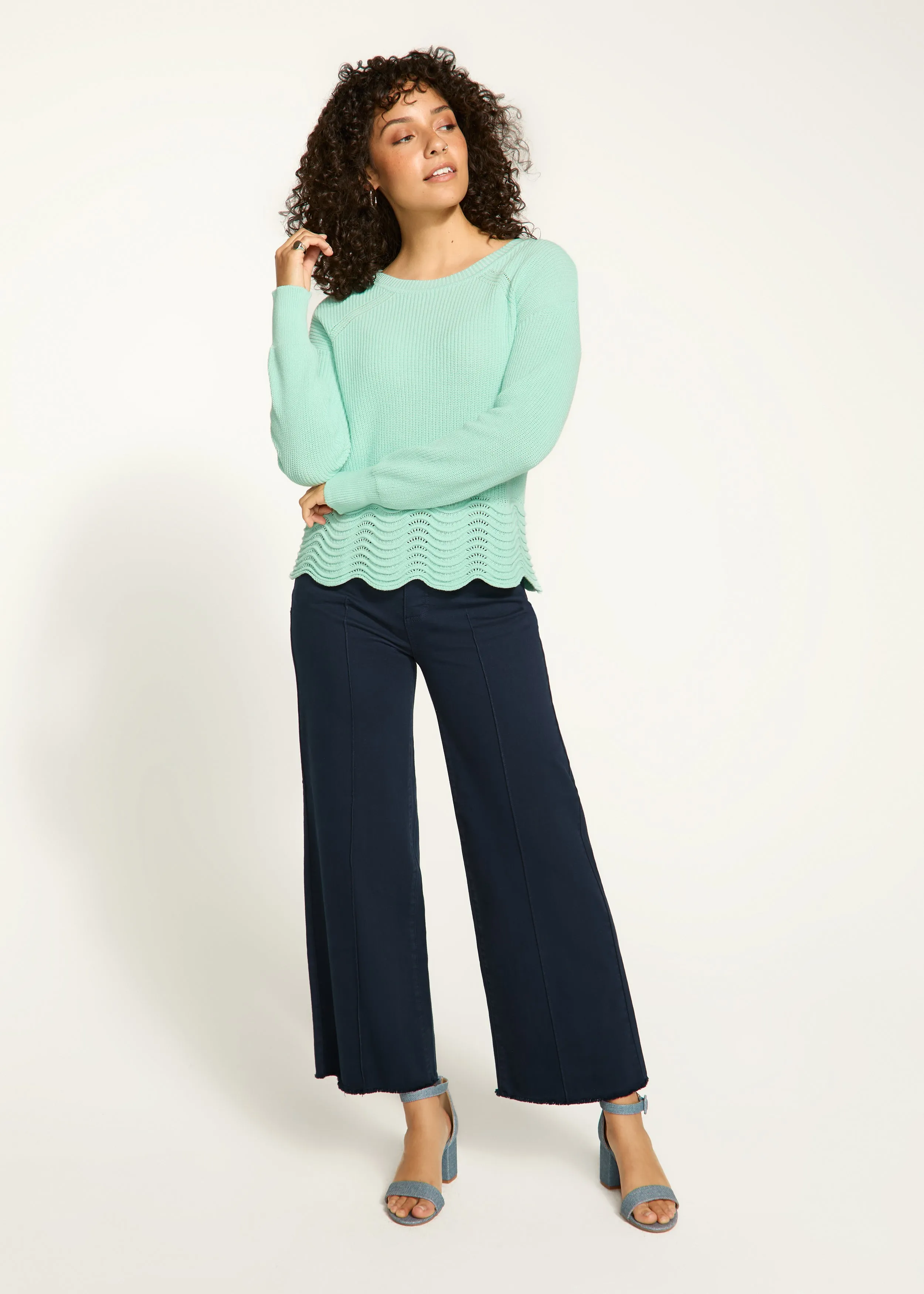 Scalloped Hem Sweater