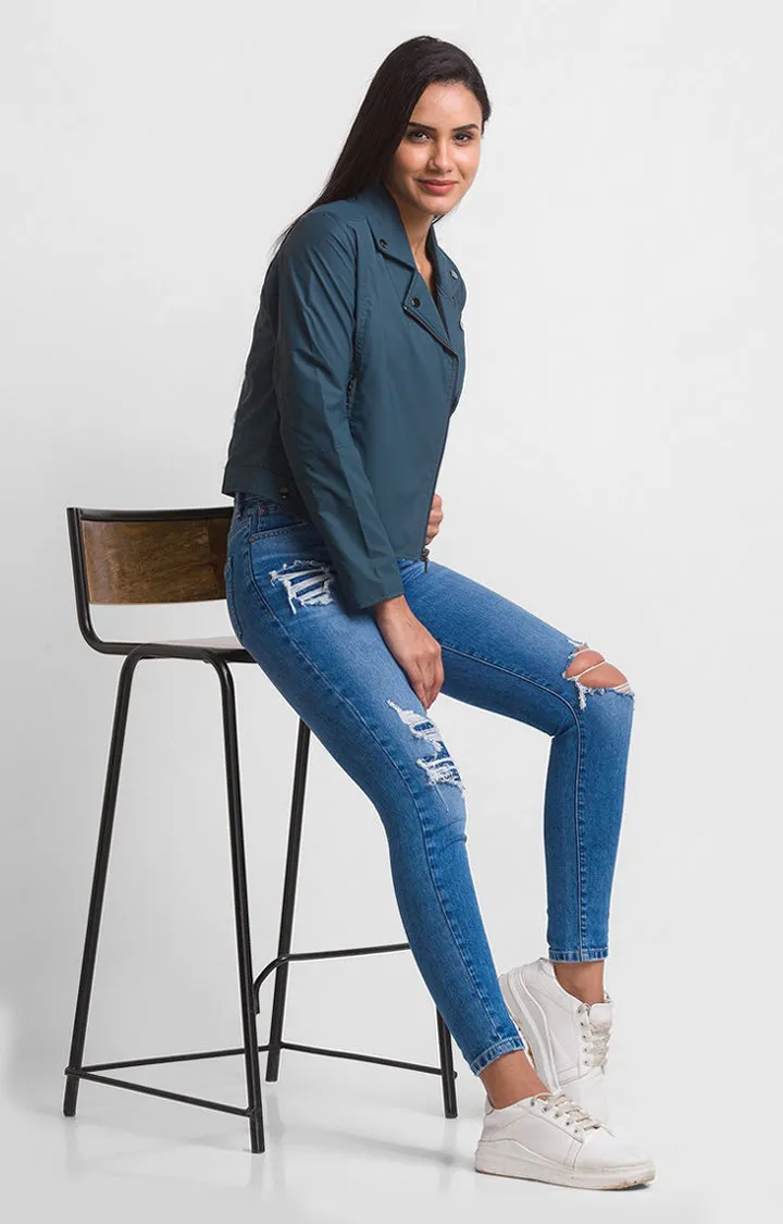 Spykar Women Team Cotton Slim Fit Full Sleeve Jacket