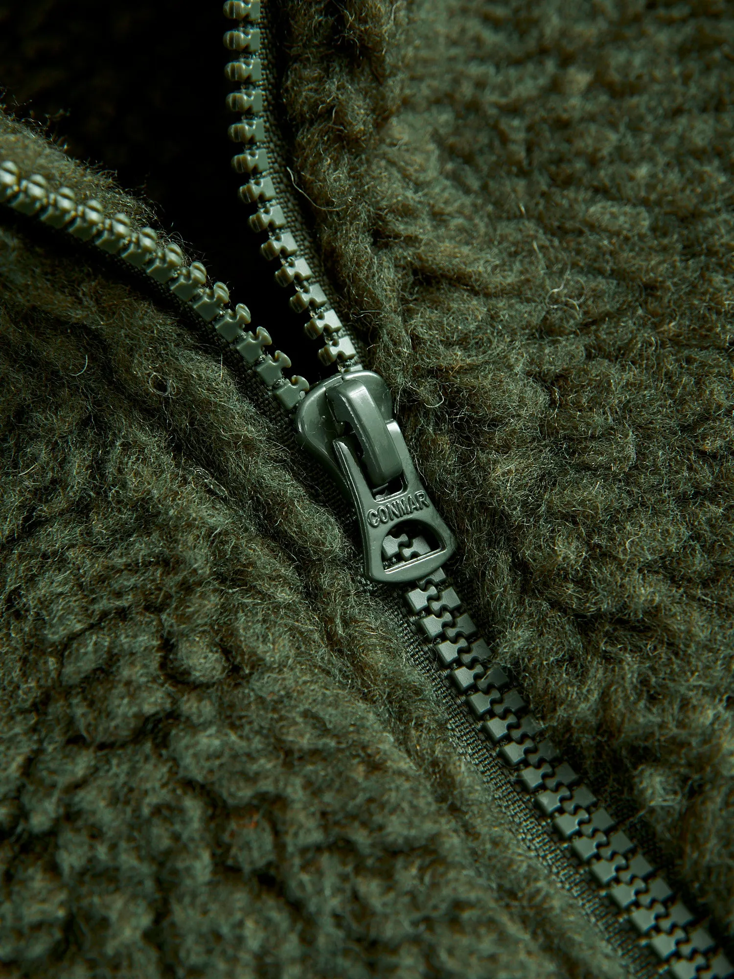 Stand Collar Boa Fleece Vest in Forest