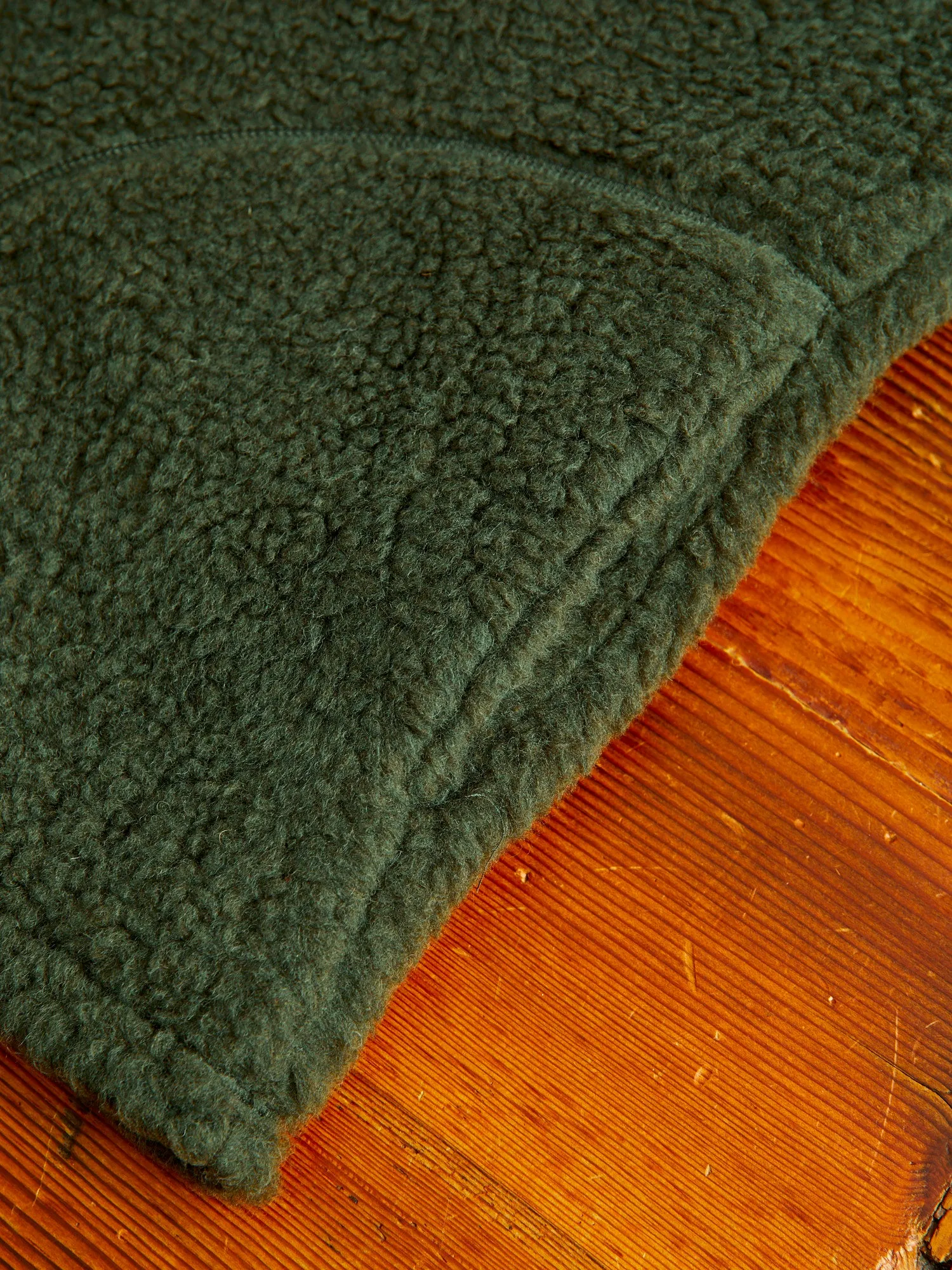 Stand Collar Boa Fleece Vest in Forest