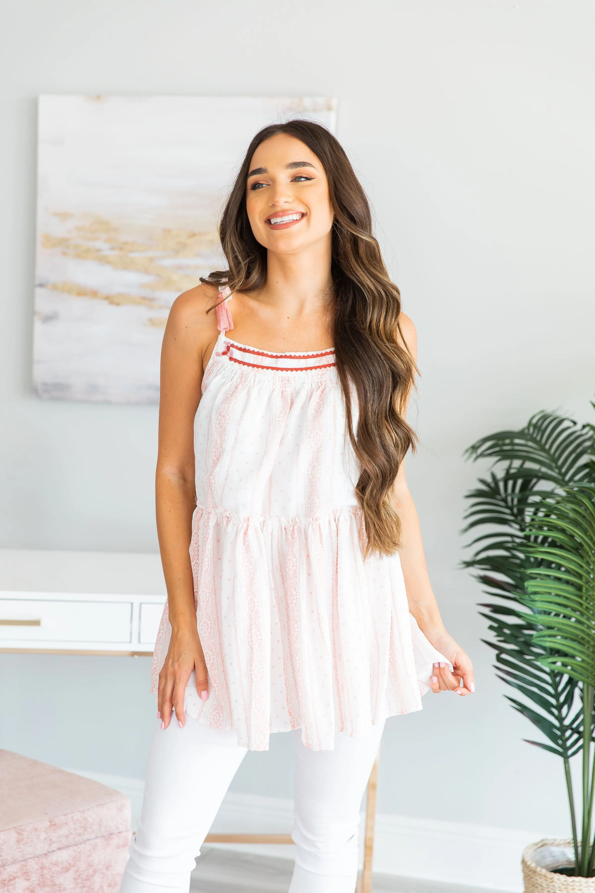 Sweet And Flirty Tunic, Rose Powder
