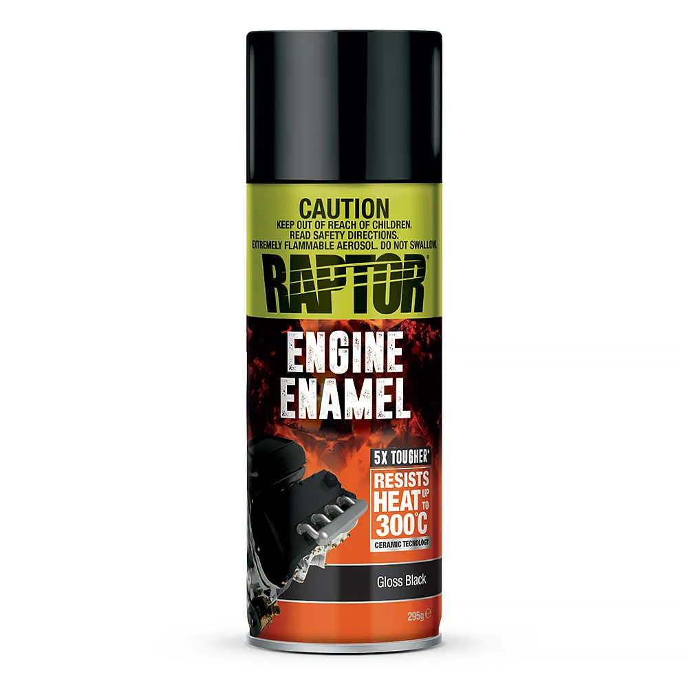 U-POL Raptor High Temp Engine Enamel Spray Paint Aerosol 295g Gloss Black