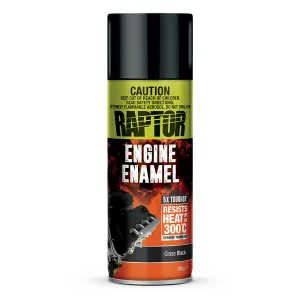 U-POL Raptor High Temp Engine Enamel Spray Paint Aerosol 295g Gloss Black