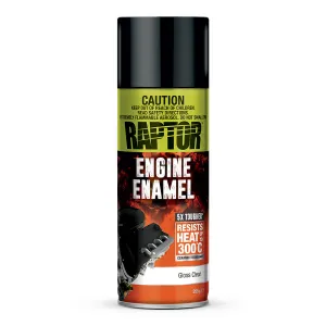 U-POL Raptor High Temp Engine Enamel Spray Paint Aerosol 295g Gloss Clear