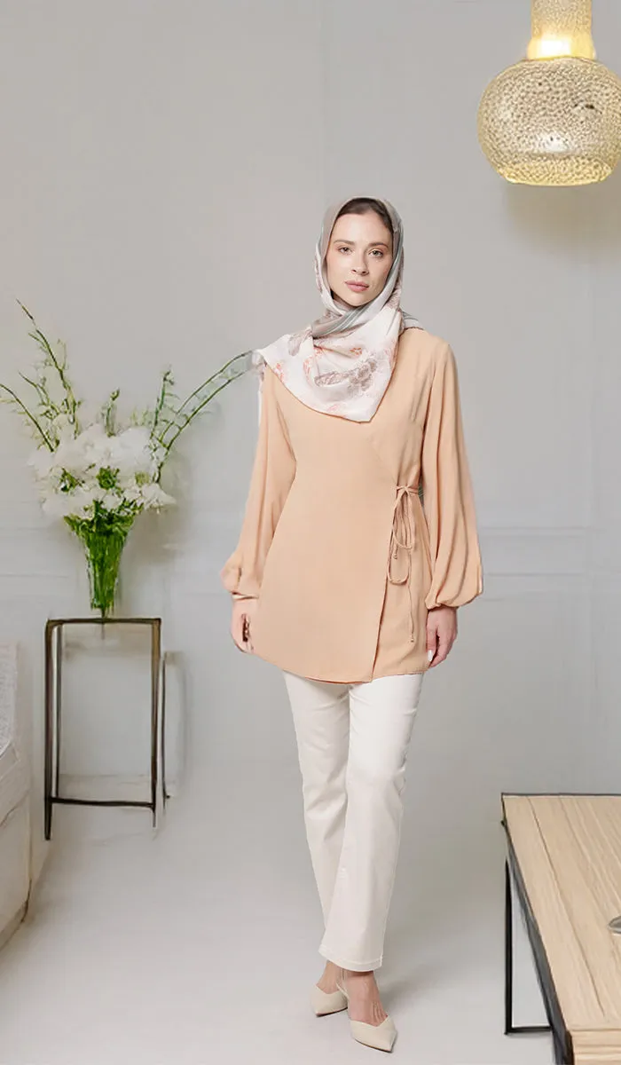 Ula Light Long Comfy Wrap Jacket - Caramel - Final Sale