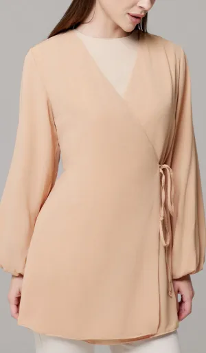 Ula Light Long Comfy Wrap Jacket - Caramel - Final Sale