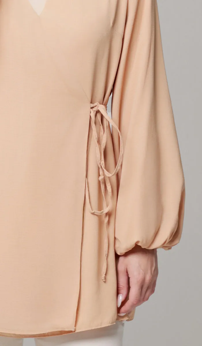 Ula Light Long Comfy Wrap Jacket - Caramel - Final Sale