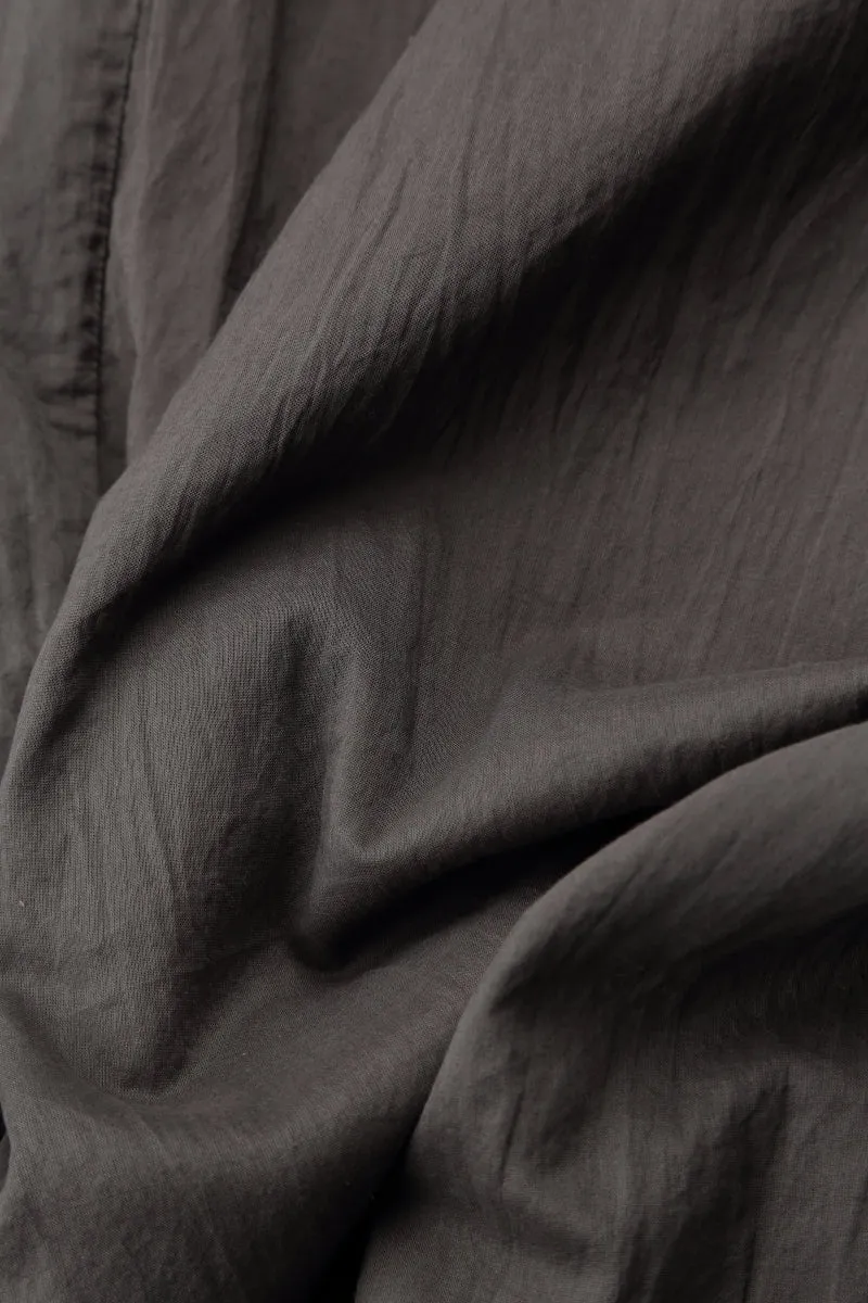 Wide Truffle Crumpled Cotton Trousers