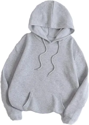 Women's Solid Color Hoodie Sweatshirt Casual Loose Oversized Pullover Hoodie With Pockets