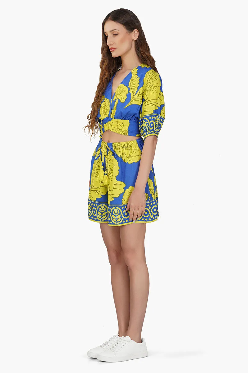 Yellow Daze Printed Crop Top