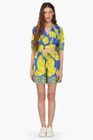 Yellow Daze Printed Crop Top