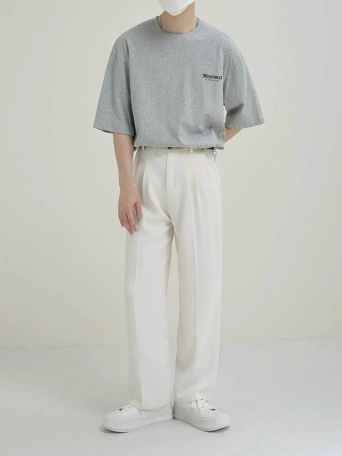 Zhou Pleated Seam Lines Trousers
