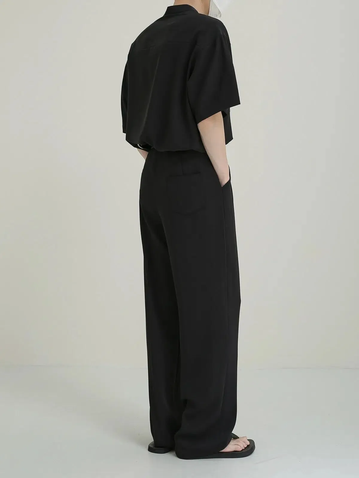 Zhou Pleated Seam Lines Trousers